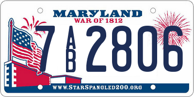 MD license plate 7AB2806