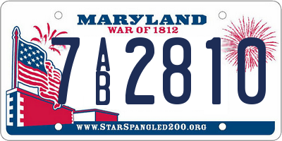 MD license plate 7AB2810