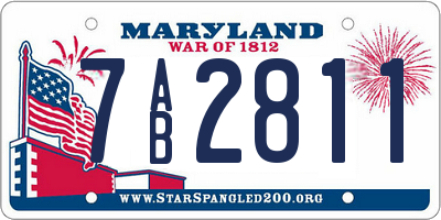 MD license plate 7AB2811