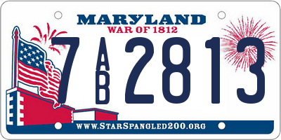 MD license plate 7AB2813