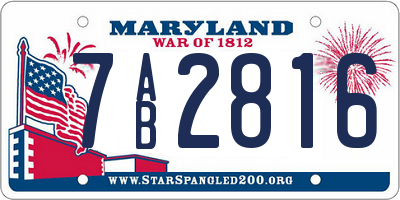 MD license plate 7AB2816