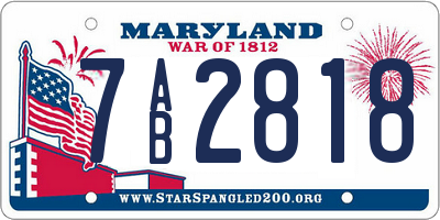 MD license plate 7AB2818