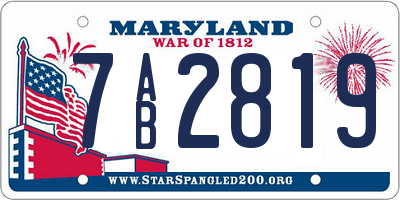 MD license plate 7AB2819