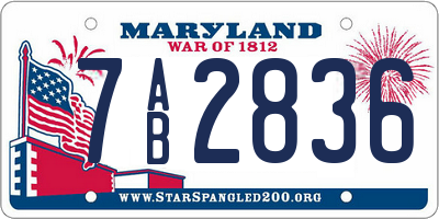 MD license plate 7AB2836