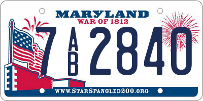 MD license plate 7AB2840