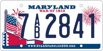 MD license plate 7AB2841
