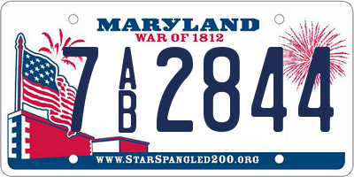 MD license plate 7AB2844