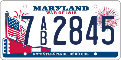MD license plate 7AB2845
