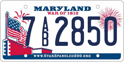 MD license plate 7AB2850