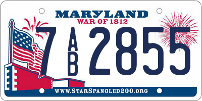 MD license plate 7AB2855