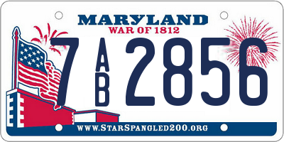 MD license plate 7AB2856