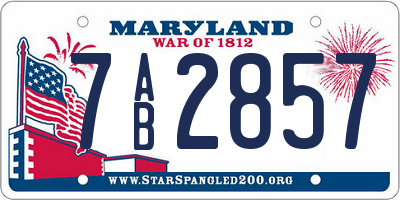 MD license plate 7AB2857