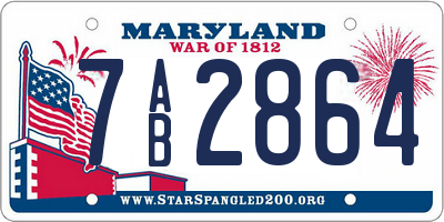 MD license plate 7AB2864