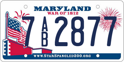 MD license plate 7AB2877