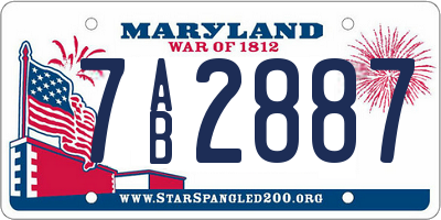 MD license plate 7AB2887