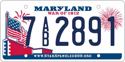 MD license plate 7AB2891