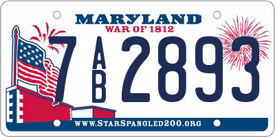 MD license plate 7AB2893