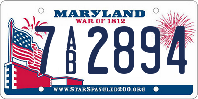MD license plate 7AB2894