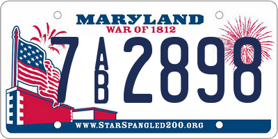 MD license plate 7AB2898