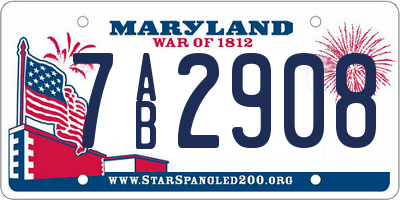 MD license plate 7AB2908