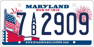 MD license plate 7AB2909