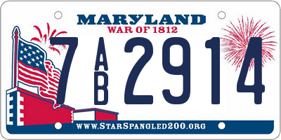 MD license plate 7AB2914