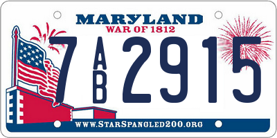 MD license plate 7AB2915