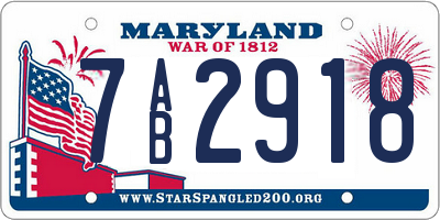 MD license plate 7AB2918