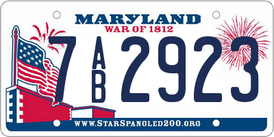MD license plate 7AB2923