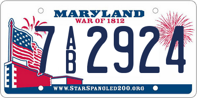 MD license plate 7AB2924