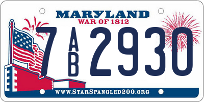 MD license plate 7AB2930