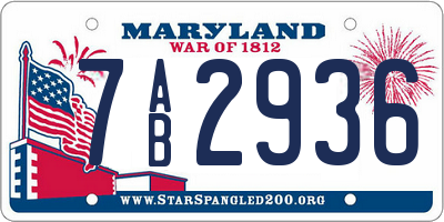 MD license plate 7AB2936