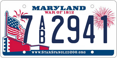 MD license plate 7AB2941