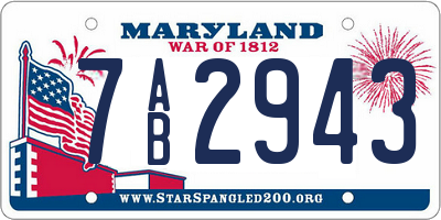 MD license plate 7AB2943