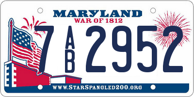 MD license plate 7AB2952