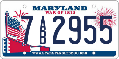 MD license plate 7AB2955