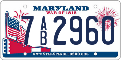 MD license plate 7AB2960