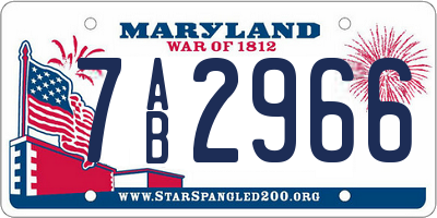 MD license plate 7AB2966