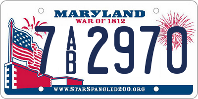 MD license plate 7AB2970