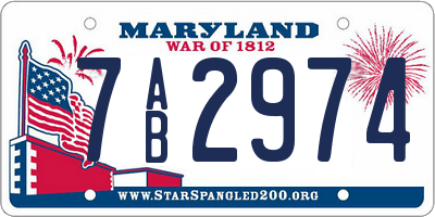 MD license plate 7AB2974