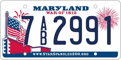 MD license plate 7AB2991