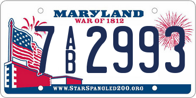 MD license plate 7AB2993
