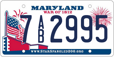 MD license plate 7AB2995