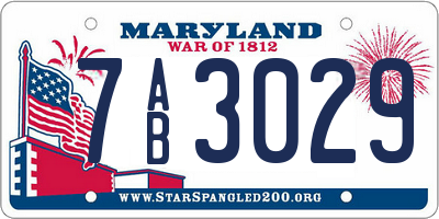 MD license plate 7AB3029