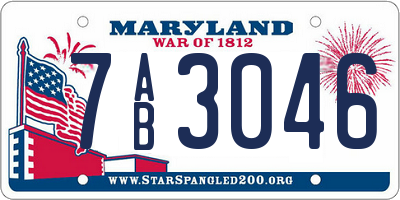 MD license plate 7AB3046