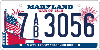 MD license plate 7AB3056