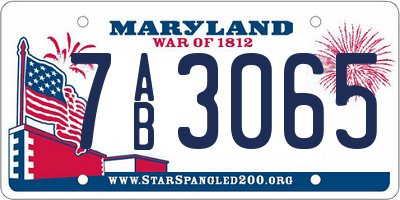 MD license plate 7AB3065