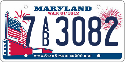 MD license plate 7AB3082