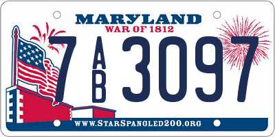 MD license plate 7AB3097