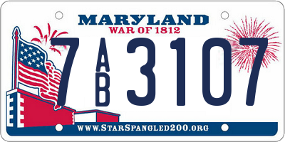 MD license plate 7AB3107